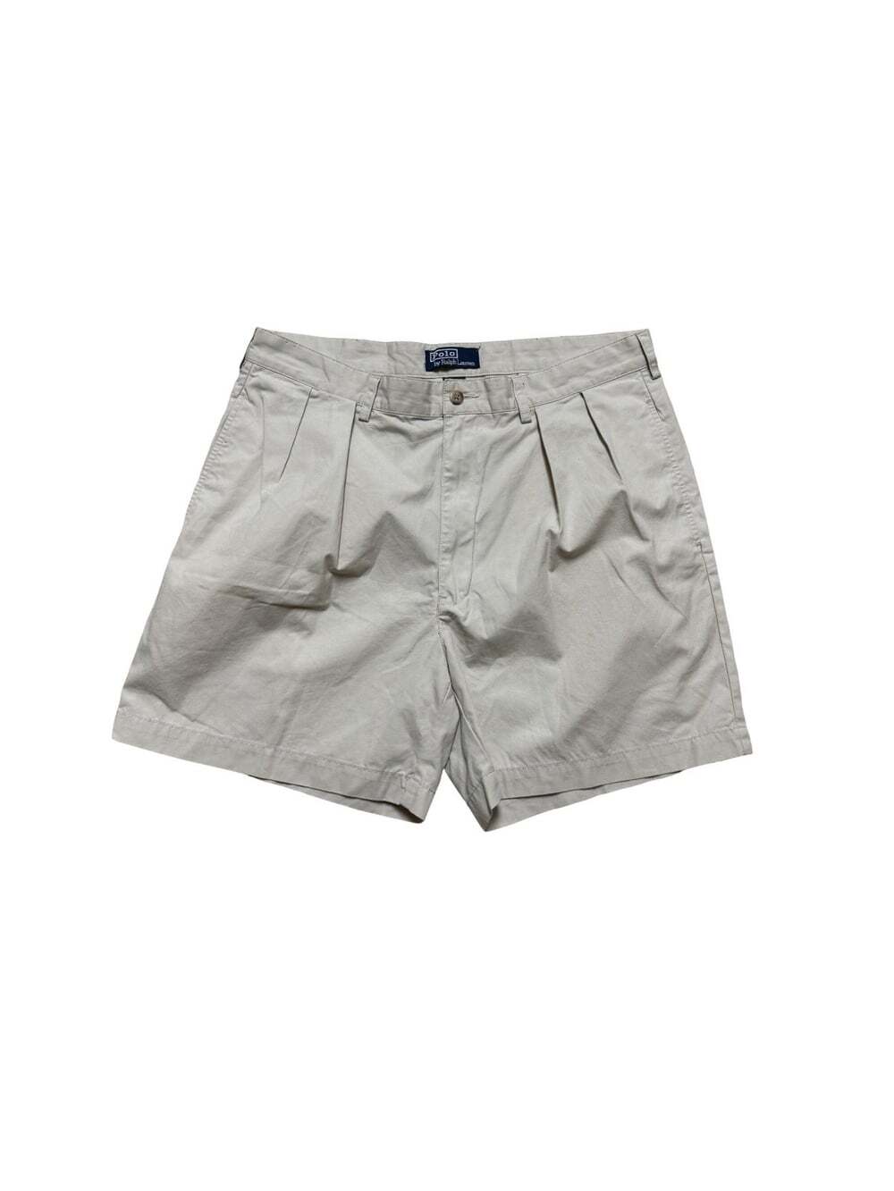 Polo Ralph Lauren Men’s Shorts Size 36 Beige Khaki Pleated Front 100% Cotton